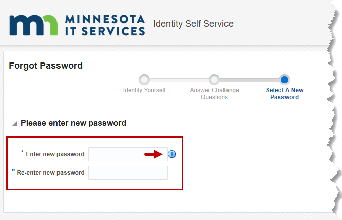 entering new password
