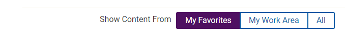 show content filter. My Favorites is default.
